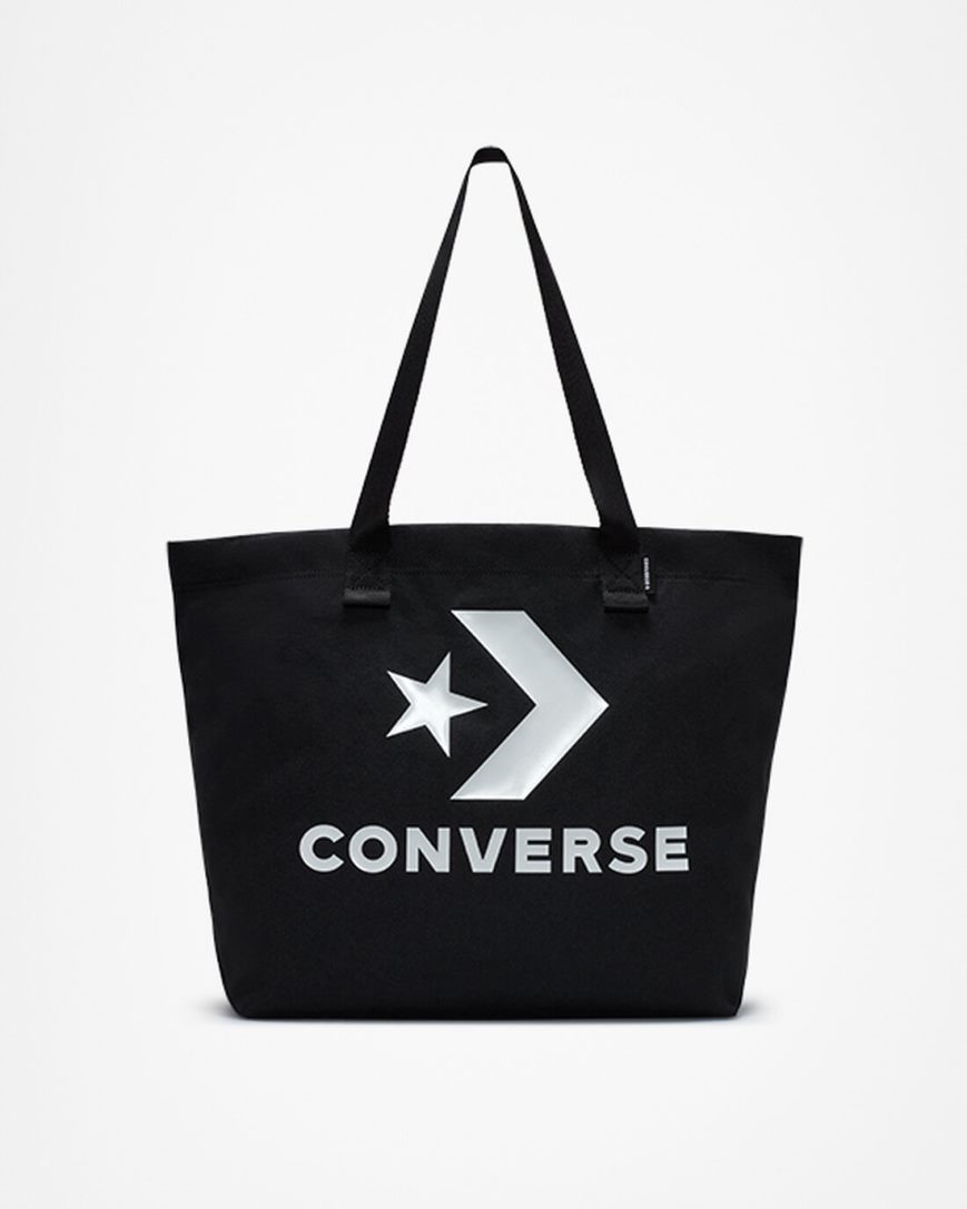 Men\'s Converse Star Chevron Tote Bags Black / White | AU 3869CX